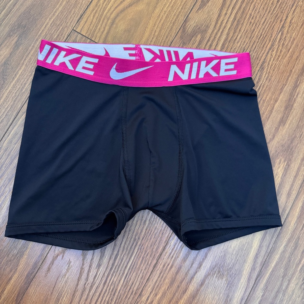 Nike Pro Dri-FIT Kids Compression Shorts 2-Pack Black Pink Yellow Size Medium M - Picture 7 of 11